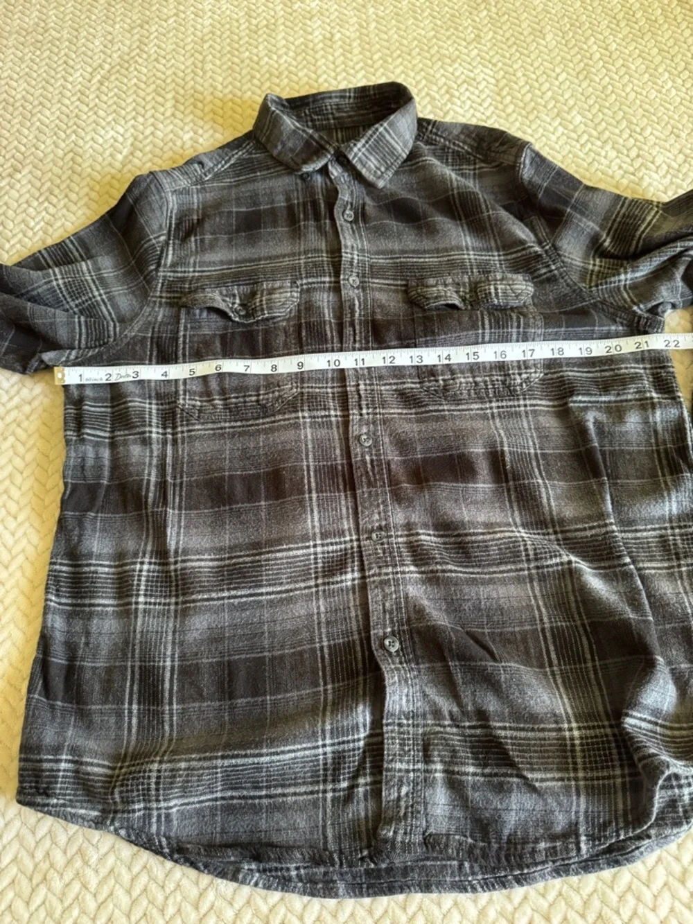 George‎ Men's Black and Gray Plaid Shirt Size XL